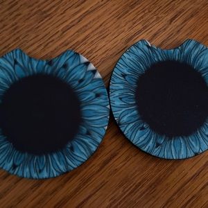 Teal sunflower coasters